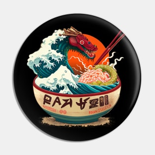 Ramen of Kanagawa monster dragon in sea front of sun Pin