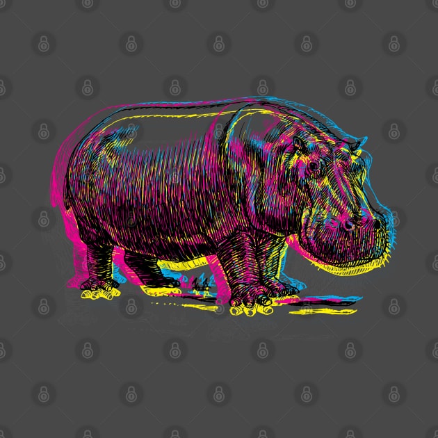 CMYK Hippo by The Skipper Store