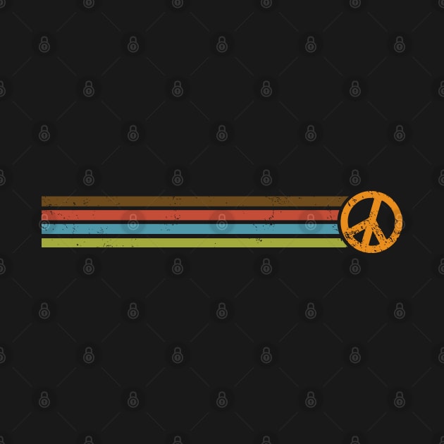 RETRO PEACE STRIPES - 70s Vintage Color Palette by Jitterfly