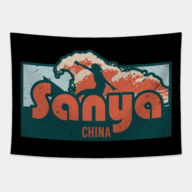 Sanya surfing in China Tapestry by SerenityByAlex