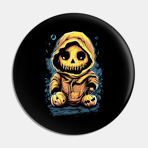 Eerie Halloween Ghoul Art - Spooky Season Delight Pin by Captain Peter Designs