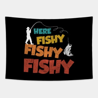 Here Fishy Fishy Fishy Funny Tapestry