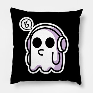 ghost with headset Pillow