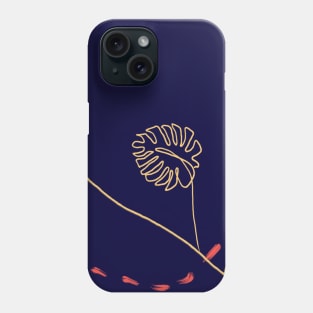 Tropical Dark Blue String Abstract Art Phone Case