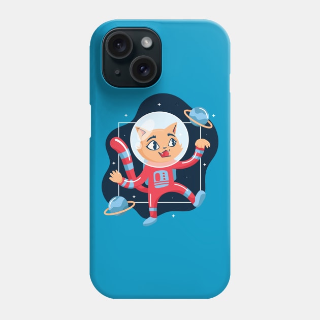 Astronaut Kitten Phone Case by Safdesignx