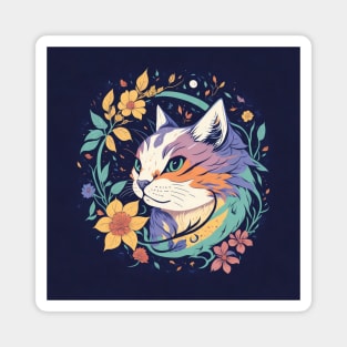 Floral Cat Magnet