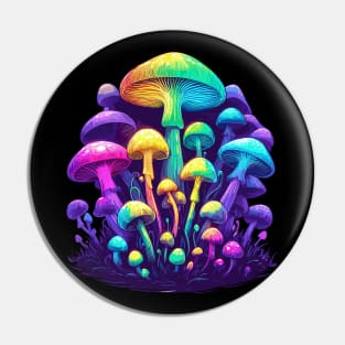 Psychedelic Colorful Mushroom Pin