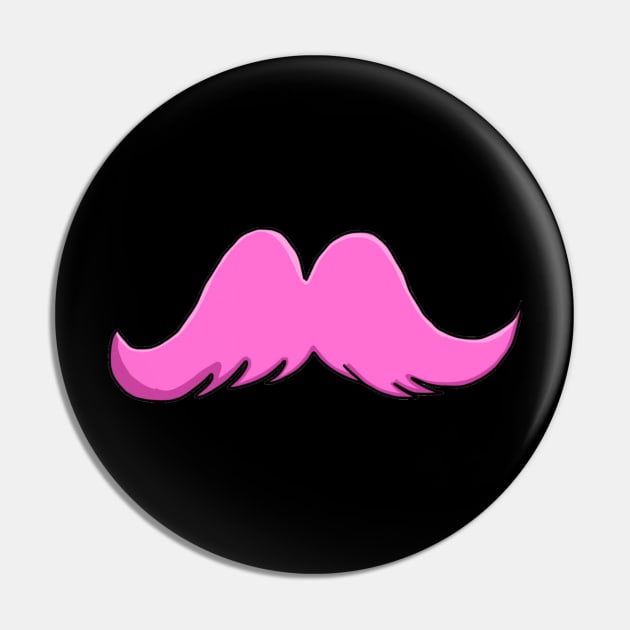 The Pink Stache Pin by Whitelaw Comics