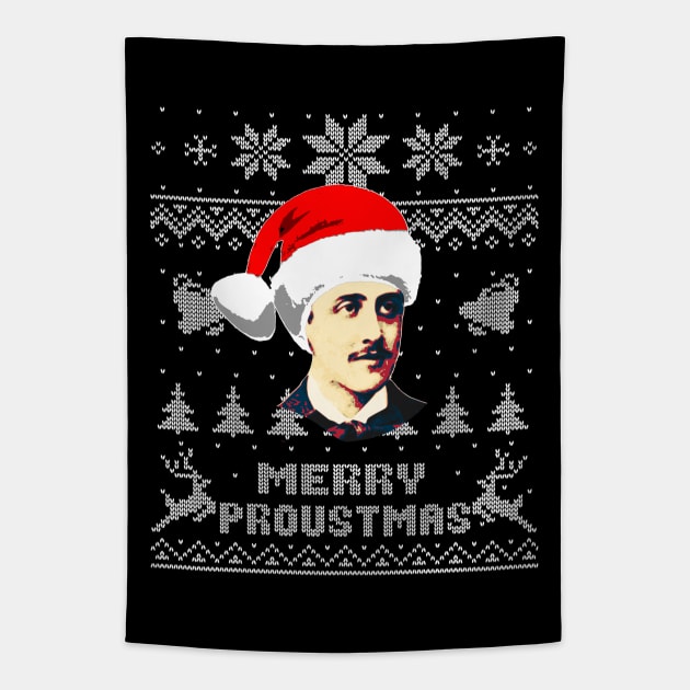 Marcel Proust Funny Christmas Tapestry by Nerd_art