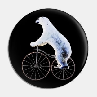 Polar bear bicycling funny Pin