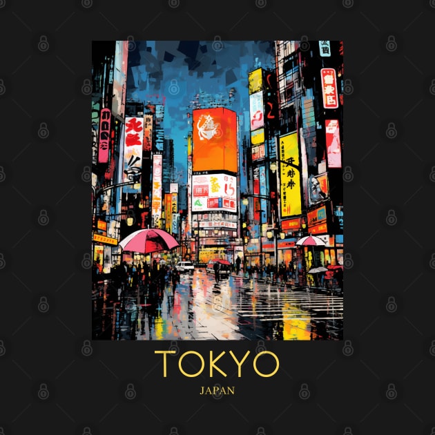 A Pop Art Travel Print of Tokyo Japan by Studio Red Koala