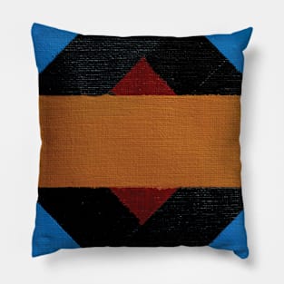 Mondrian Inspired Geometric Abstract Acrylic Painting XVIII Pillow