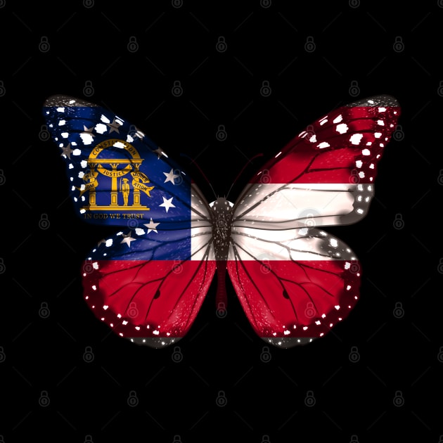 Georgia Flag Butterfly - Gift for Georgian From Georgia GA by Country Flags