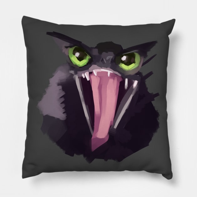 Hilarious cursed maxwell the cat! Pillow by Lunaticmoonart