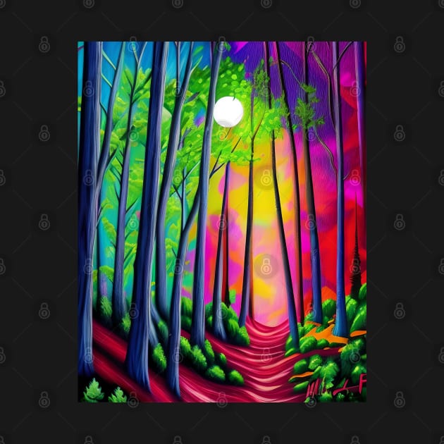 Beautiful Forest Moonlight by Sanzida Design