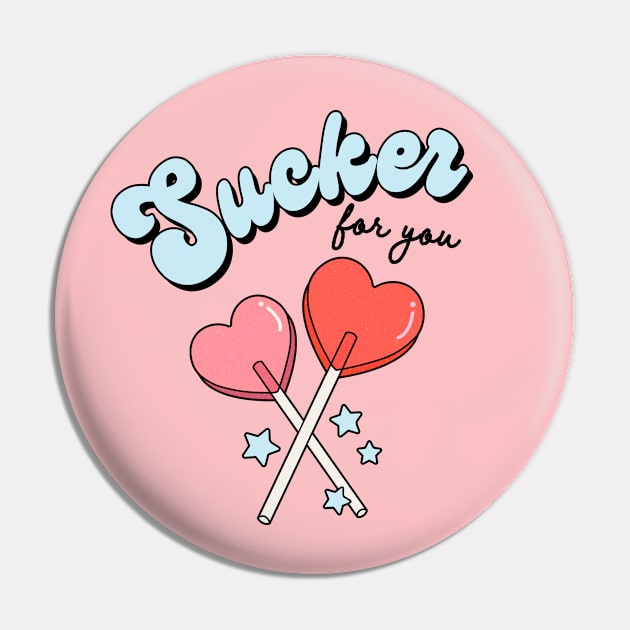 Sucker For You Lollipop  Valentines Day Heart Candy Pin by SilverLake