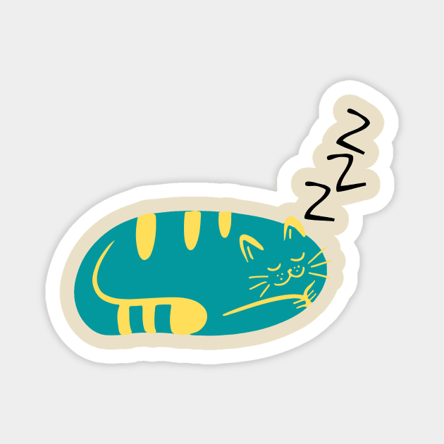 Cat sleeping Magnet by Amadej