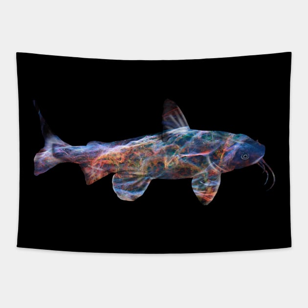 Galaxy Catfish Tapestry by Kristal Stittle