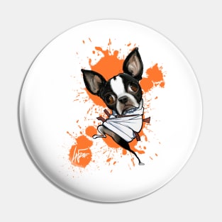 Crazy Boston Terrier Pin