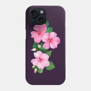 Impatiens - Pink Impatiens with Buds Phone Case