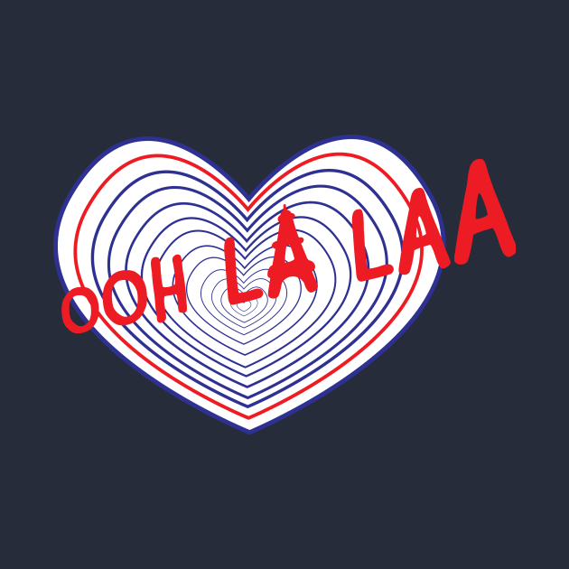 Cute french heart valentine's day t-shirt- ooh la laa - red white and blue - french flag for v-day - gift for him or her by ayelandco