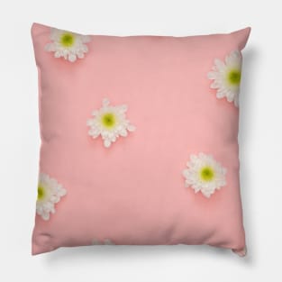 White flower, yellow and white flower, flowers background Pillow