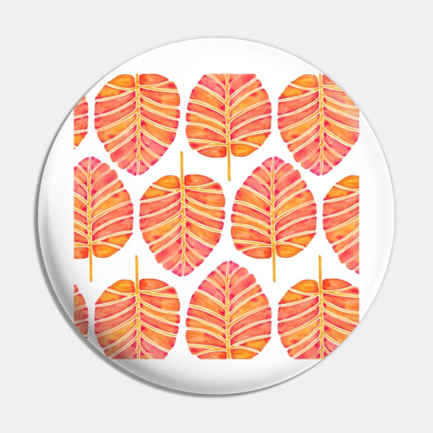 Peach Alocasia Pattern Pin by CatCoq