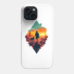 Lone Wanderer Ventures the Wasteland - Diamond Frame - Post Apocalyptic Phone Case