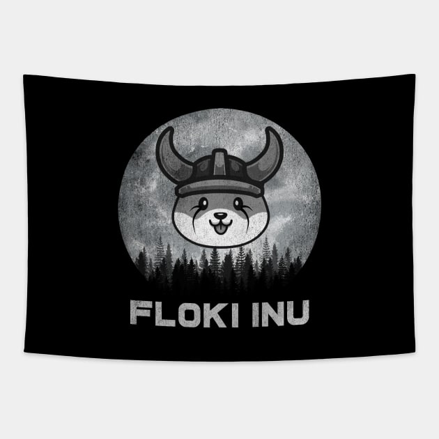 Vintage Floki Inu Coin To The Moon Floki Army Crypto Token Cryptocurrency Blockchain Wallet Birthday Gift For Men Women Kids Tapestry by Thingking About