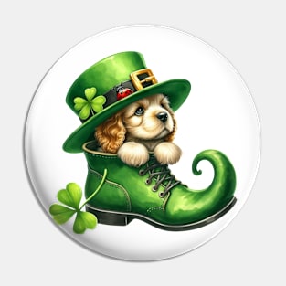 Cocker Spaniel Dog Shoes For Patricks Day Pin