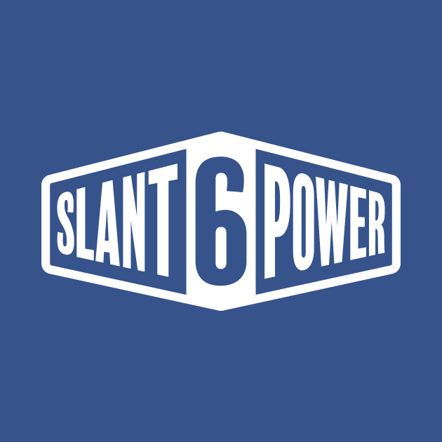 Slant 6 Power - White + Blue by jepegdesign