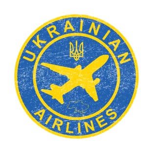 Ukrainian Airlines, Ukraine Air Lines / Aviation. Retro Vintage T-Shirt