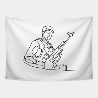 'The Only Easiest Day Was Yesterday' Military Shirt Tapestry