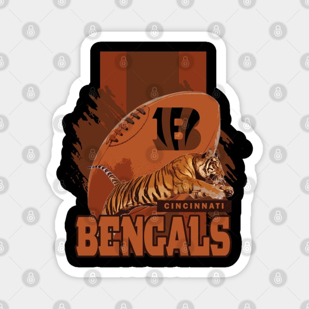 Cincinnati bengals - Football Tiger Magnet by Mortensen