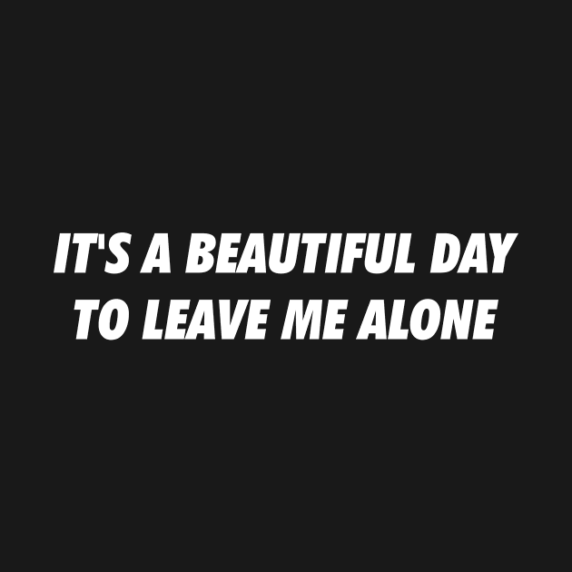 It's a beautiful day to leave me alone by Laevs