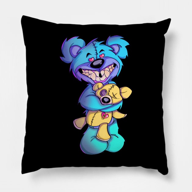 Bear Holding Bear Pillow by doyou247llc