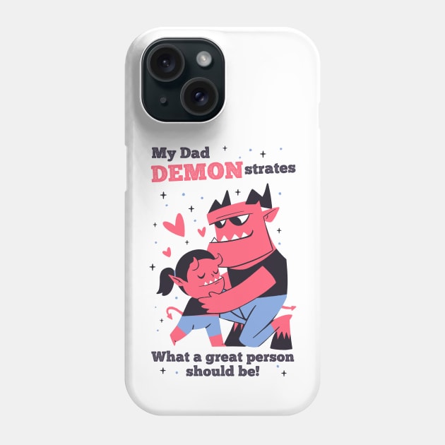 Cute Goth Dad and Daughter - My Dad Demonstrates What a Great Person Should Be! Phone Case by aaronsartroom