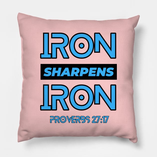 Iron Sharpens Iron | Christian Typography Pillow by All Things Gospel