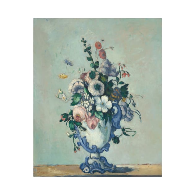 Flowers in a Rococo Vase by Paul Cezanne by Classic Art Stall