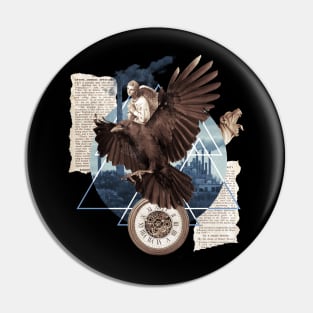 Eagle flying collage design Pin