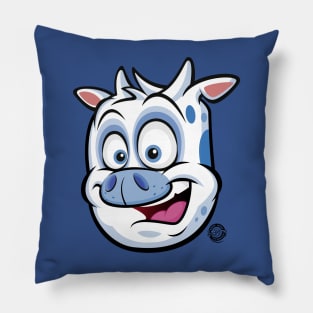 Blue Cow Moo too Pillow
