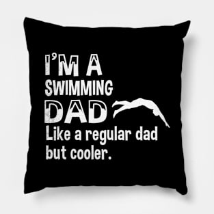 Swimming Funny dad definition theme with silhouette art Pillow