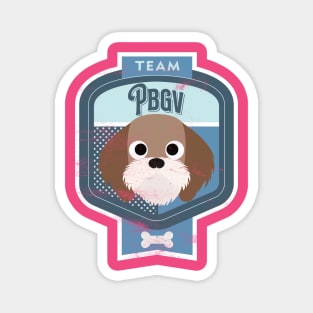 Team PBGV - Distressed Petit Basset Griffon Vendeen Beer Label Design Magnet