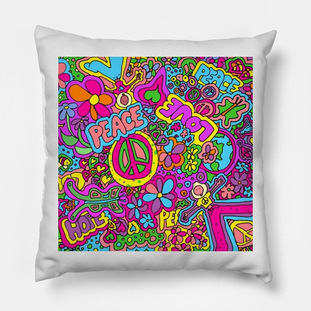 More Love and Peace Pillow by TheSkullArmy