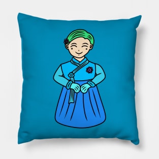 Cute chibi Korean girl Pillow