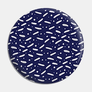 Christmas branches and stars - blue and white Pin