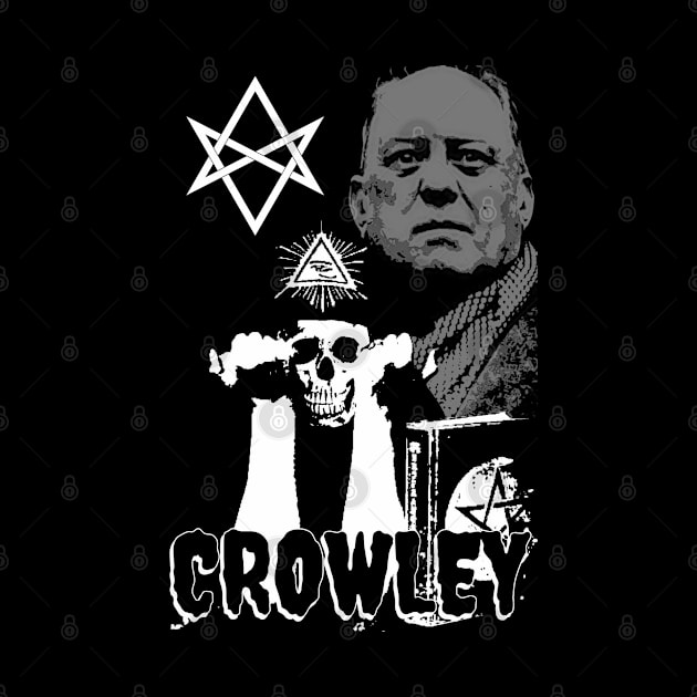 Aleister Crowley Skull Design (Black and White VARIANT) by Occult Designs