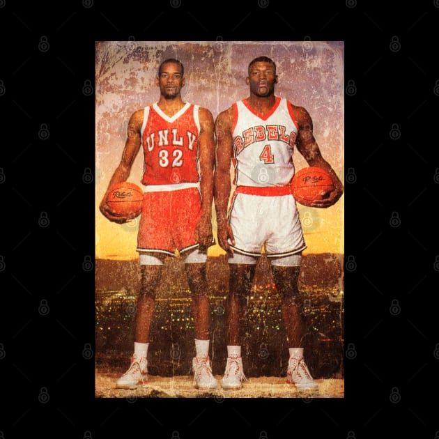 Stacey Augmon and Larry Johnson 1991 by AxLSTORE
