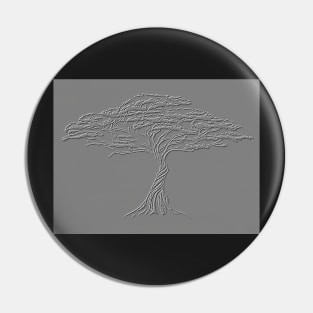 Silver Tree of Life , Zen African Bonsai Grey Pin