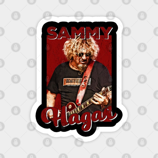 Retro Sammy Hagar Grunge Magnet by Colana Studio